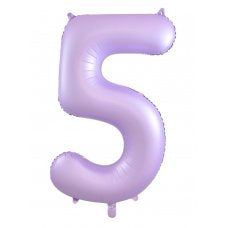 Giant INFLATED Matte Pastel Lilac Number 5 Foil 86cm Balloon #213895