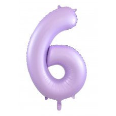 Giant INFLATED Matte Pastel Lilac Number 6 Foil 86cm Balloon #213896