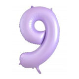 Giant INFLATED Matte Pastel Lilac Number 9 Foil 86cm Balloon #213899
