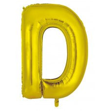 Giant Letter Balloon D Gold Foil INFLATED 86cm #213943