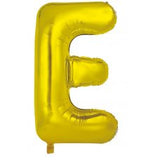 Giant Letter Balloon E Gold Foil INFLATED 86cm #213944