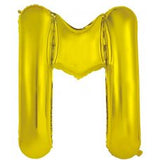 Giant Letter Balloon M Gold Foil INFLATED 86cm #213952