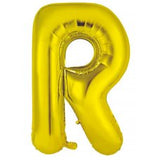 Giant Letter Balloon R Gold Foil INFLATED 86cm #213957