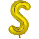 Giant Letter Balloon S Gold Foil INFLATED 86cm #213958
