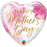 Mother's Day Pink Watercolor Foil Heart 45cm (18") INFLATED #21550