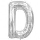 Silver Letter D Small 41cm AIR FILLED ONLY Balloon #00481