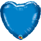 Sapphire Blue Foil Solid Heart 45cm (18") INFLATED #22612