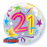 21st Birthday Multi Coloured Bubble Balloon #24167