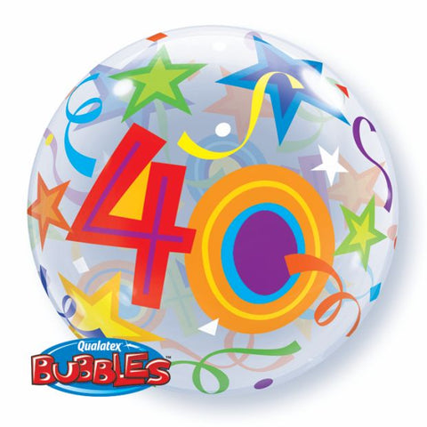 40th Birthday Bubble Balloon Multi Coloured #24170