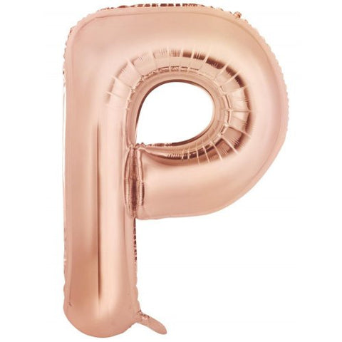 Giant Letter Balloon P Rose Gold Foil 86cm #213985