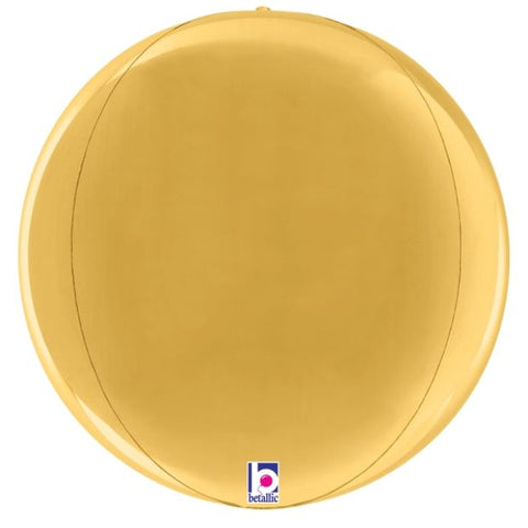 Gold Globe Multi Sided Foil 15" Orb INFLATED #25040