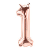 Rose Gold Number 1 Balloon 41cm Small AIR FILLED ONLY #01364