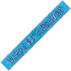 13th Birthday Banner Foil Blue Uniq