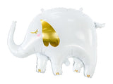 Sweet Elephant White and Gold Supershape Foil Balloon #FB91