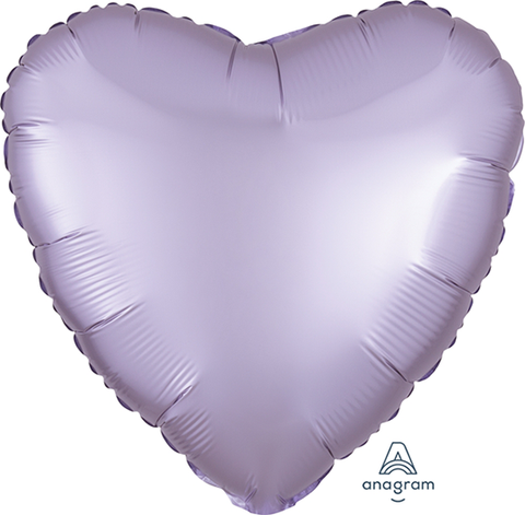 Pastel Lilac Satin Luxe Foil Heart 43cm Balloon INFLATED #39905