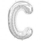 Silver Letter C Small 41cm AIR FILLED ONLY Balloon #00481