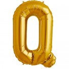 Gold Letter Q foil Balloon AIR FILLED SMALL 41cm #00583