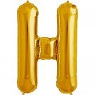 Gold Letter H foil Balloon AIR FILLED SMALL 41cm #00574