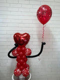 Mr or Mrs Smile Heart Shaped Column Balloon -Hugs & Kisses