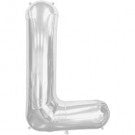 Silver Letter L Balloon AIR FILLED SMALL 41cm #00490