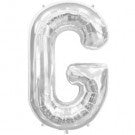 Silver Letter G Balloon AIR FILLED SMALL 41cm #00485