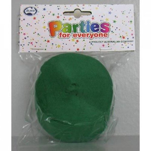 Green Crepe Paper Streamers 30m