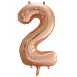 Giant INFLATED Rose Gold Number 2 Foil 86cm Balloon #213742