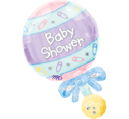 Baby Shower Rattle Foil Supershape Balloon #09176