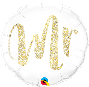 Mr Foil Heart 45cm With Sparkling Gold Script INFLATED #57313
