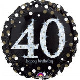 Sparkling Birthday 40th Foil 45cm (18") Holographic #32130
