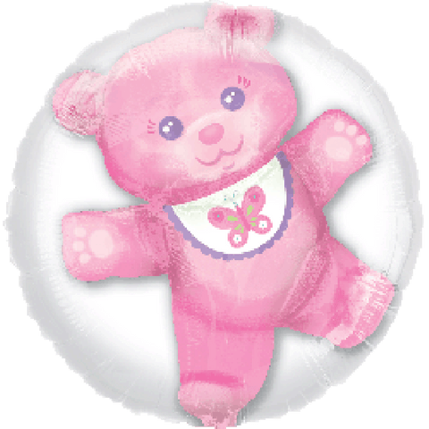Baby pink bear foil balloon #32518