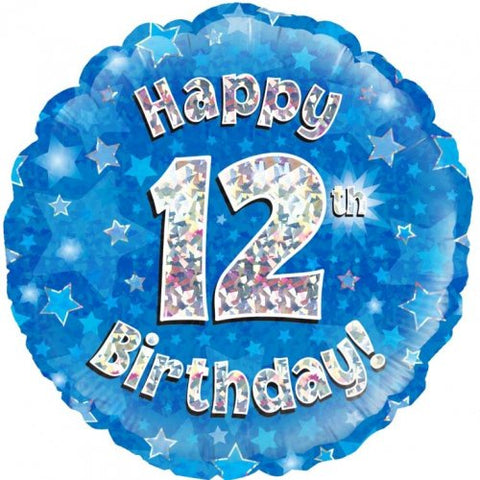 12th Birthday Foil Blue Balloon Oaktree #227925