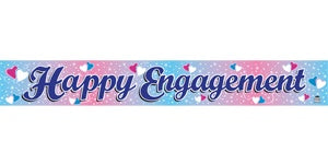Happy Engagement Foil Banner Pink & Blue Premier