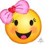 Happy Emoticon with Bow INFLATED 45cm #33650
