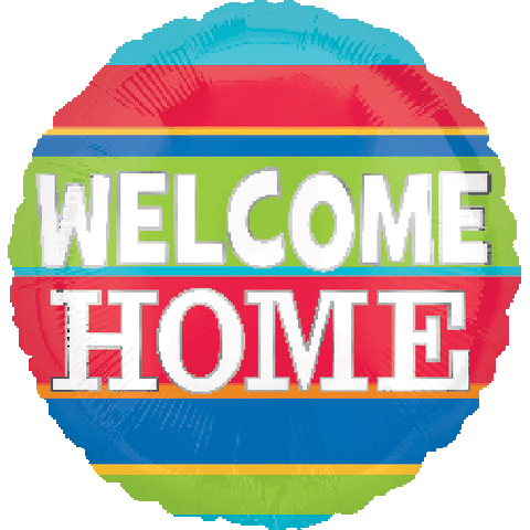 Welcome Home Colourful Stripes INFLATED Foil 45cm (18") #34545
