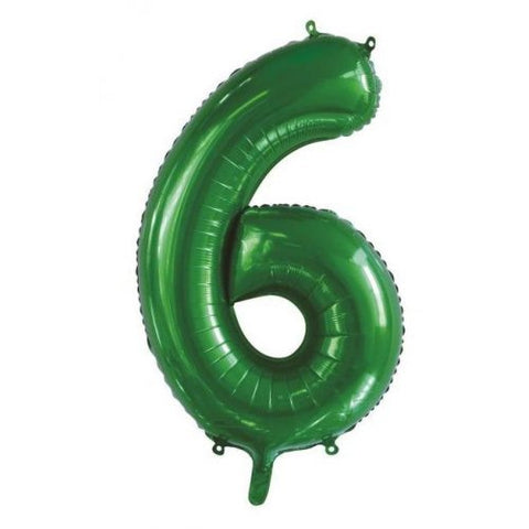 Giant Green Number 6 Foil 86cm Balloon #213836