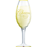 Champagne Glass Cheers Gold Foil Balloon 97cm #06195