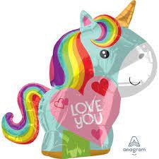 UNICORN LOVE foil balloon INFLATED 53x 43cm #36426