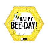 Happy Bee-Day (Birthday) Foil 45cm (18") Baloon INFLATED #36704