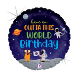 Outta This World Birthday Space Foil INFLATED 45cm (18") #36969
