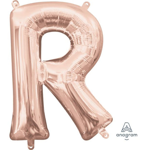 Giant Letter Balloon R Rose Gold INFLATED 86cm #36581