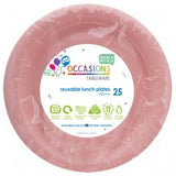 Light Pink Reusable Lunch Plate Pack 25 #381104