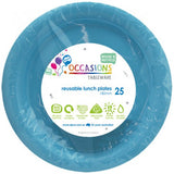 Light Blue Reusable Lunch Plate Pack 25 #381107