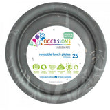 Silver Plastic Reusable Bowl 25pk #384119