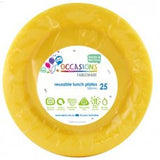 Yellow Reusable Lunch Plate Pack 25 #811253
