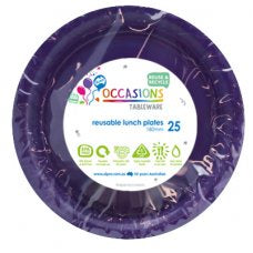 Purple Reusable Lunch Plate Pack 25 # 381146