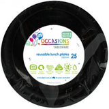 Black Reusable Lunch Plate Pack 25 #811581