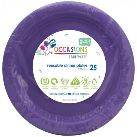 Reusable Purple Dinner Plates pack 25 #382146