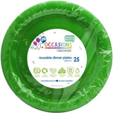 Reusable Lime Green Plastic Dinner Plate 25pk #382122