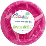 Magenta Reusable Lunch  Plate 25 pack #3811134